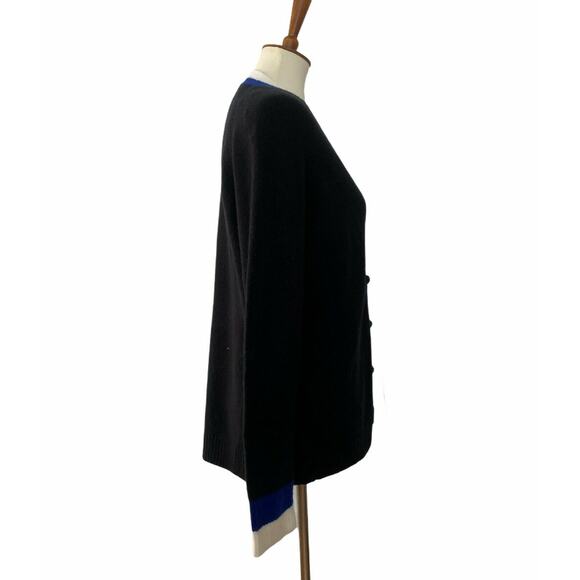 Court & Rowe Womens Stripe Trim Cardigan Sweater Button Up Black S Small - Picture 3 of 8